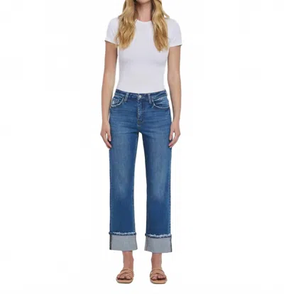 Vervet By Flying Monkey Victoria Straight Jeans In Daphne In Blue