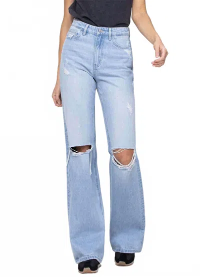 Vervet By Flying Monkey Vintage Flare Jeans In Sunny Plaines In Blue