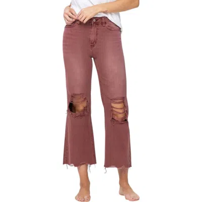 Vervet By Flying Monkey Vintage-inspired 90's Flare Jeans In Russet Brown In Multi