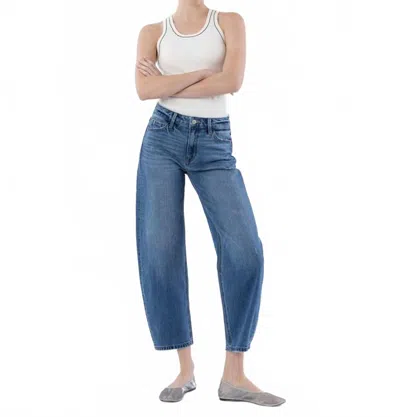Vervet By Flying Monkey Viola High Rise Barrel Jeans In Blue