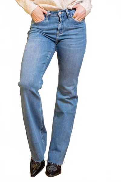 Vervet By Flying Monkey Well-run High Rise Relaxed Jeans In Blue