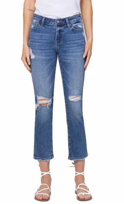 Vervet By Flying Monkey Women's Carlene Crop Jeans In Med Blue
