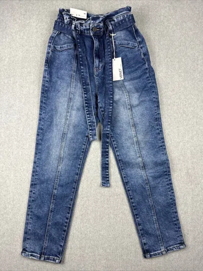 Vervet By Flying Monkey Women's Erika Stretch Mom Jeans In Medium Wash In Blue