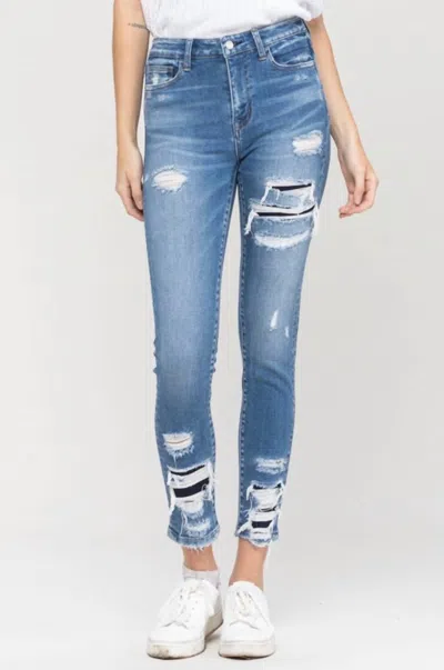 Vervet By Flying Monkey Women's Haylie High Rise Skinny Jean In Blue