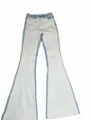 Vervet By Flying Monkey Women's High Rise Color Block Flare Jeans In Dazzling In Blue
