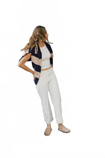 Vervet By Flying Monkey Women's High Rise Cuff Ankle Jeans In Optic White