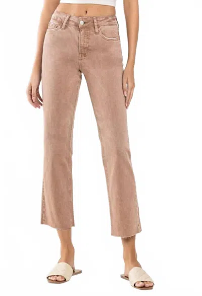 VERVET BY FLYING MONKEY WOMEN'S LEADING MID-RISE STRAIGHT CROP JEANS IN LIGHT RUST