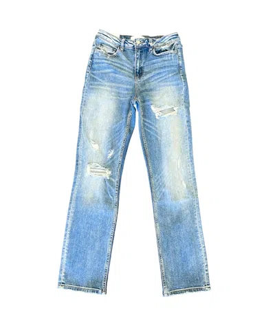 Vervet By Flying Monkey Women Leona Straight Leg Jeans In Medium Wash In Blue