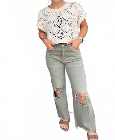 Vervet By Flying Monkey Women's Leslie Vervet 90s Vintage Crop Flare Jean In Beetle In Red