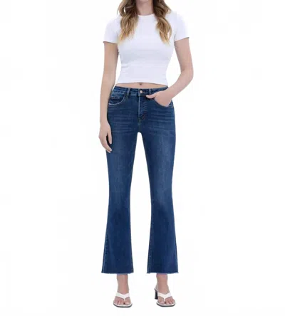 Vervet By Flying Monkey Women's Rhae Lovervet Tummy Control Kick Flare Jeans In Dark Denim In Blue