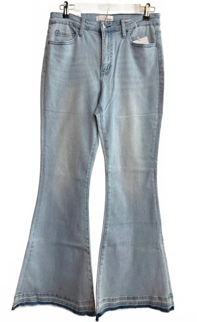 Vervet By Flying Monkey Women's Super Flare Leg Jeans In Blue