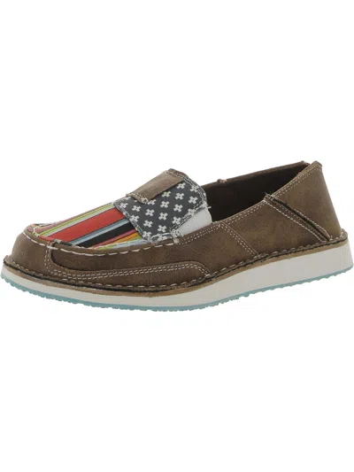 Very G Americana Womens Slip On Flat Loafers In Multi