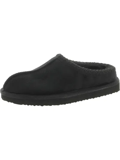 Very G Bruin Womens Faux Fur Slip On Mules In Black