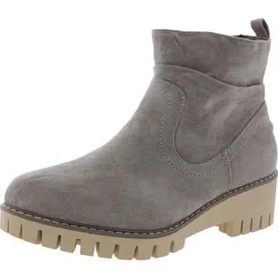 Very G Dashing Womens Slouchy Manmade Booties In Grey