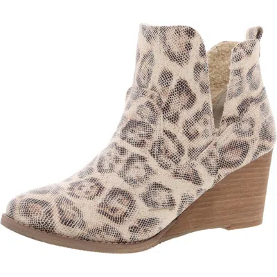 Very G Ember Womens Faux Suede Heels Ankle Boots In Multi