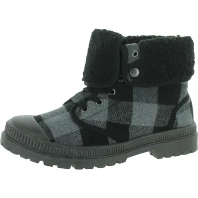 Very G Emerson Womens Plaid Round Toe Ankle Boots In Multi