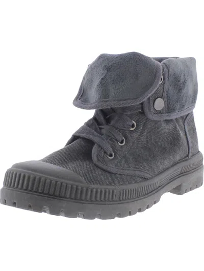 Very G In Charge Womens Tie Round Toe Mid-calf Boots In Grey