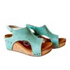 Very G Isabella Wedge Sandal In Turquoise In Blue