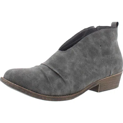 Very G Juliana Womens Faux Suede Casual Ankle Boots In Gray