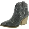 Very G One Day Womens Embellished Faux Suede Booties In Grey