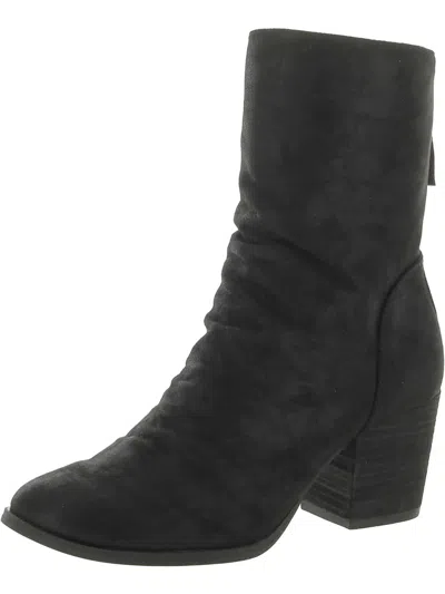 Very G Preston 3 Womens Slouchy Stacked Heel Mid-calf Boots In Black