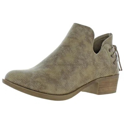 Very G Rebecca Womens Snake Lace Up Ankle Boots In Green