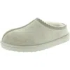 Very G Sparks Womens Faux Fur Lined Faux Suede Scuff Slippers In White
