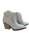 Very G Stroke Of Midnight Rhinestone Booties In Silver In Silver