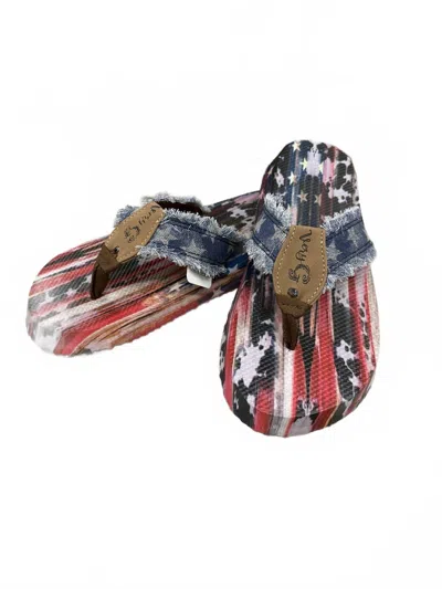 Very G Women's 150th Anniversary Usa Flip-flop In Navy In Animal Print