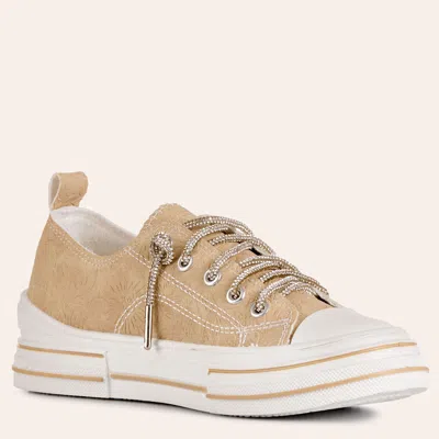 Very G Women's Aman Cream Floral Embossed Sneakers In White