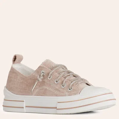 Very G Women's Aman Nude Velvet Sneakers In Brown
