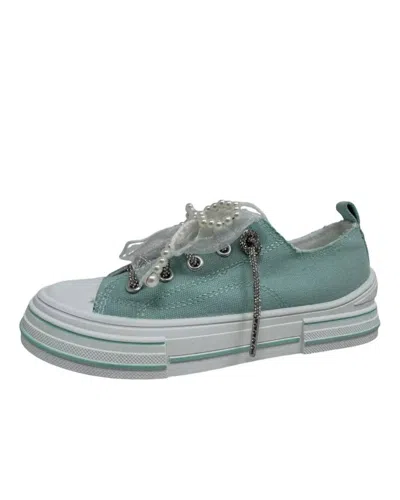 Very G Women's Aman Pearls Shoes In Light Blue