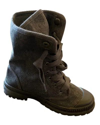 Very G Women's Canvas Ankle Boots In Charcoal Grey