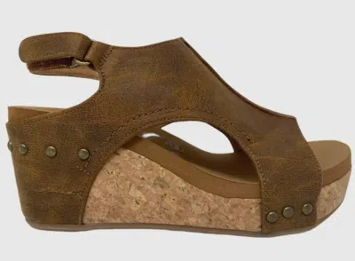 Very G Women's Cork Wedge In Tan