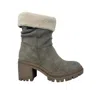 Very G Women's Snuggy Sherpa Boot In Grey In Gray
