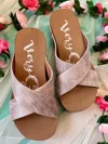 Very G Women's Crossed Paths Sandals In Taupe In Grey