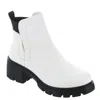 VERY G WOMEN'S DANA BOOTIE WITH CHUNKY HEEL IN WHITE