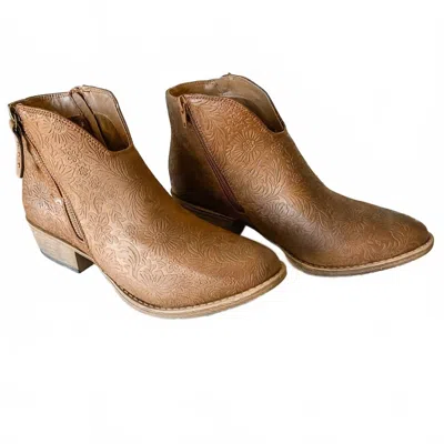 Very G Women's Divine Tooled Bootie In Tan In Brown
