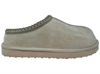 Very G Women's Faux Suede Slippers In Cream In Gray