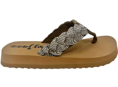 Very G Women's Glimmer Flip Flops Sandal In Tan In Brown