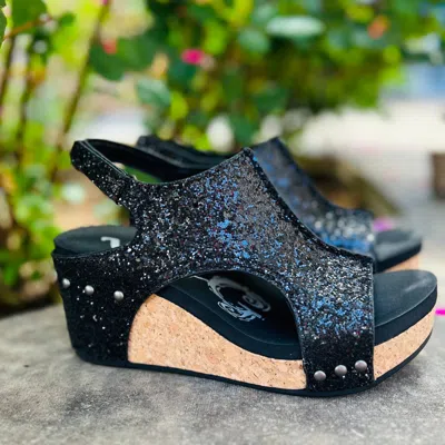 Very G Women's Glittered Comfort Wedges In Black