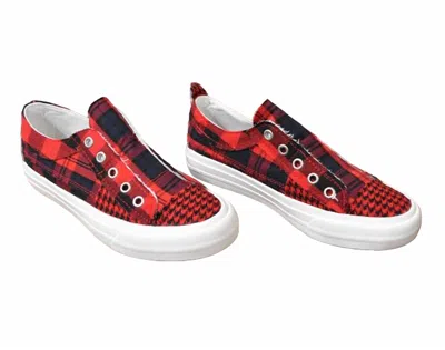 Very G Women's Gypsy Jazz Fashion Sneakers In Red/ Black Mix In Multi