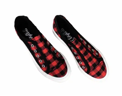 Very G Women's Gypsy Jazz Mesh It Fashion Sneakers In Buffalo Plaid In Multi