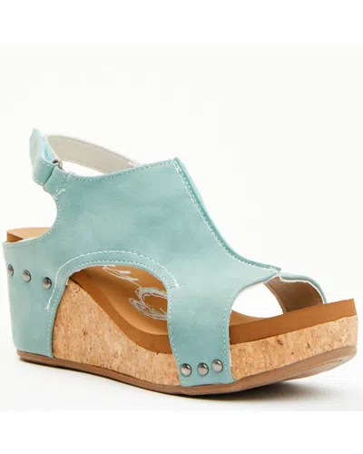Very G Women's Isabella Suede Sandals In Turquoise In Blue