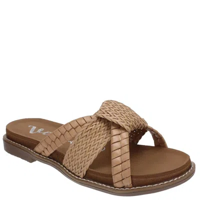 Very G Women's Kinsley Woven Sandal In Nude In Brown