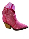 Very G Women's Leg Up Rhinestone Booties In Pink In Pink