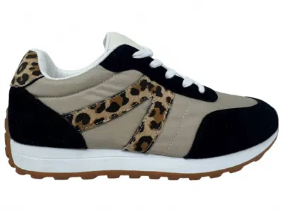 Very G Women's Leopard Days Sneakers In Tan & Black