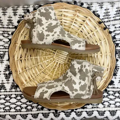 Very G Women's Libra Cow Western Sandals In Brown In Multi