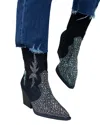 Very G Women's Lux Rhinestone Booties In Black In Black