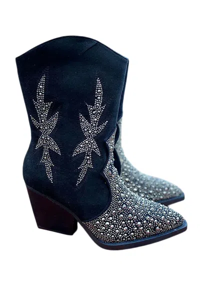 Very G Women's Lux Western Ankle Boots In Black In Multi